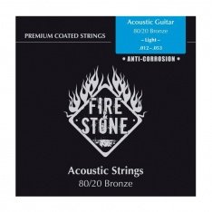 Струни для акустичної гітари Fire&Stone Coated 80/20 Bronze, 12-53